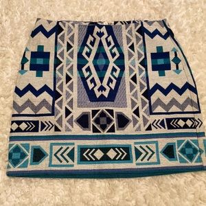 Super sexy & cute teal & cream mini skirt